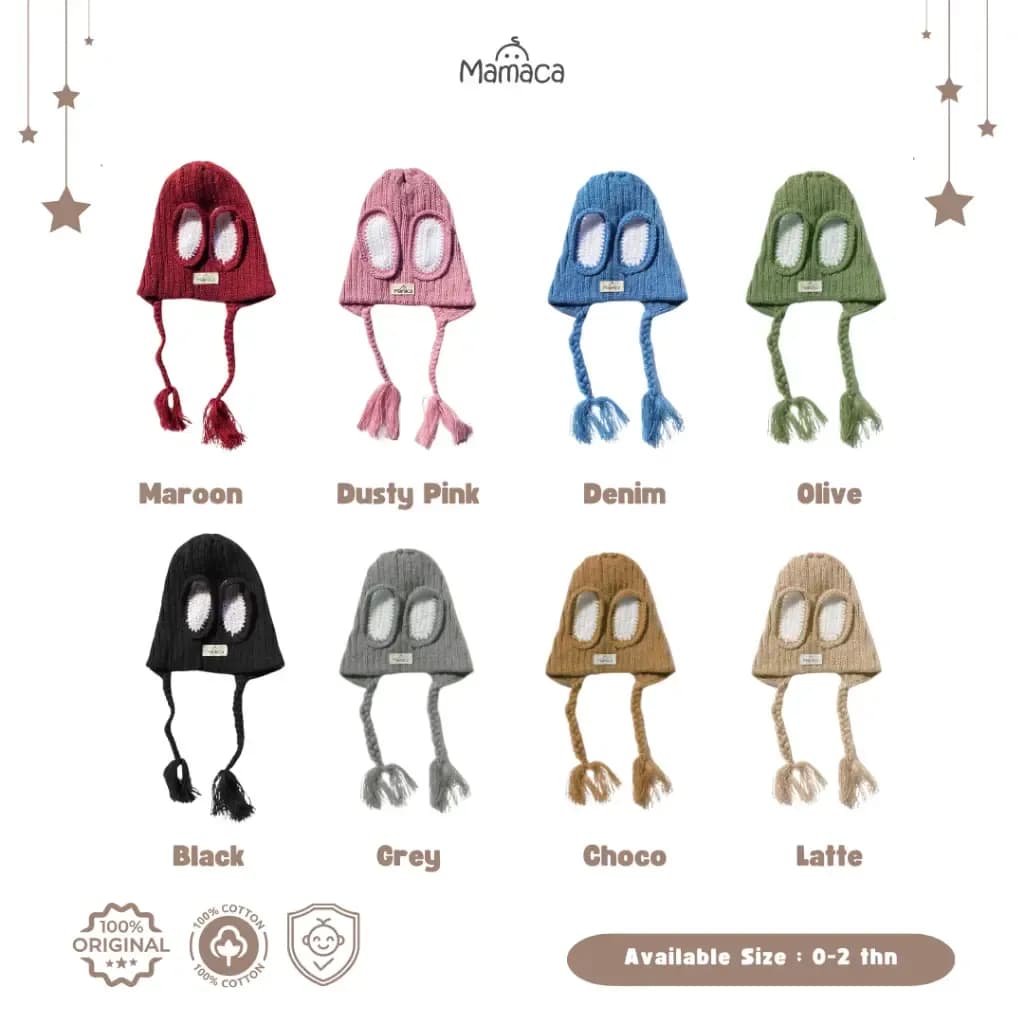 MAMACA Kupluk Rajut Bayi Bunny Beanie Hat Baby