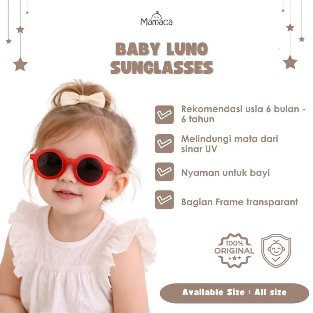 Mamaca Baby Luno Sunglasses Kacamata Anak Lucu Aesthetic Anti UV