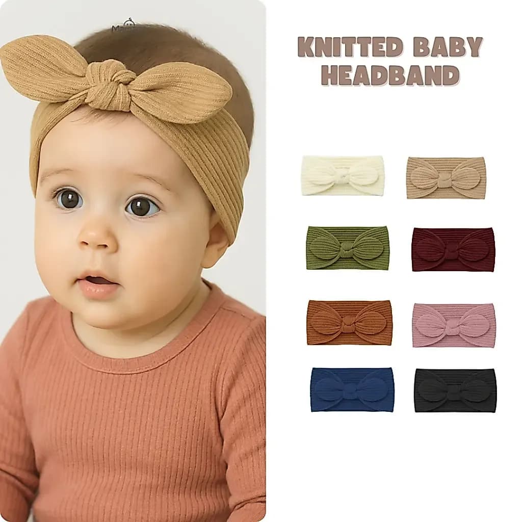 Mamaca Bandana Bando Rajut Pita Anak 0-3 Tahun Woll Elastis