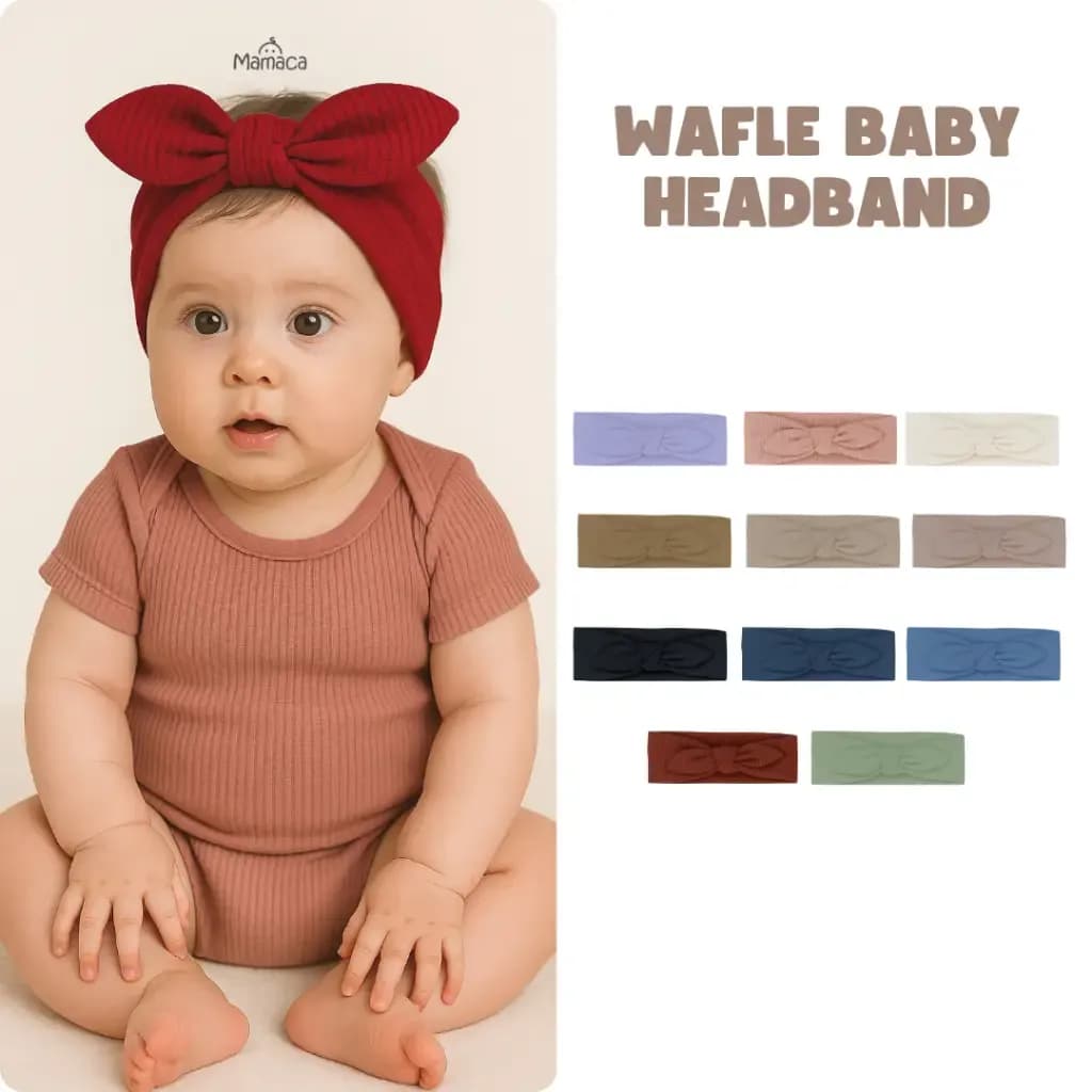 Mamaca Bandana Bando Waffle Pita Anak 0-2 Tahun Elastis