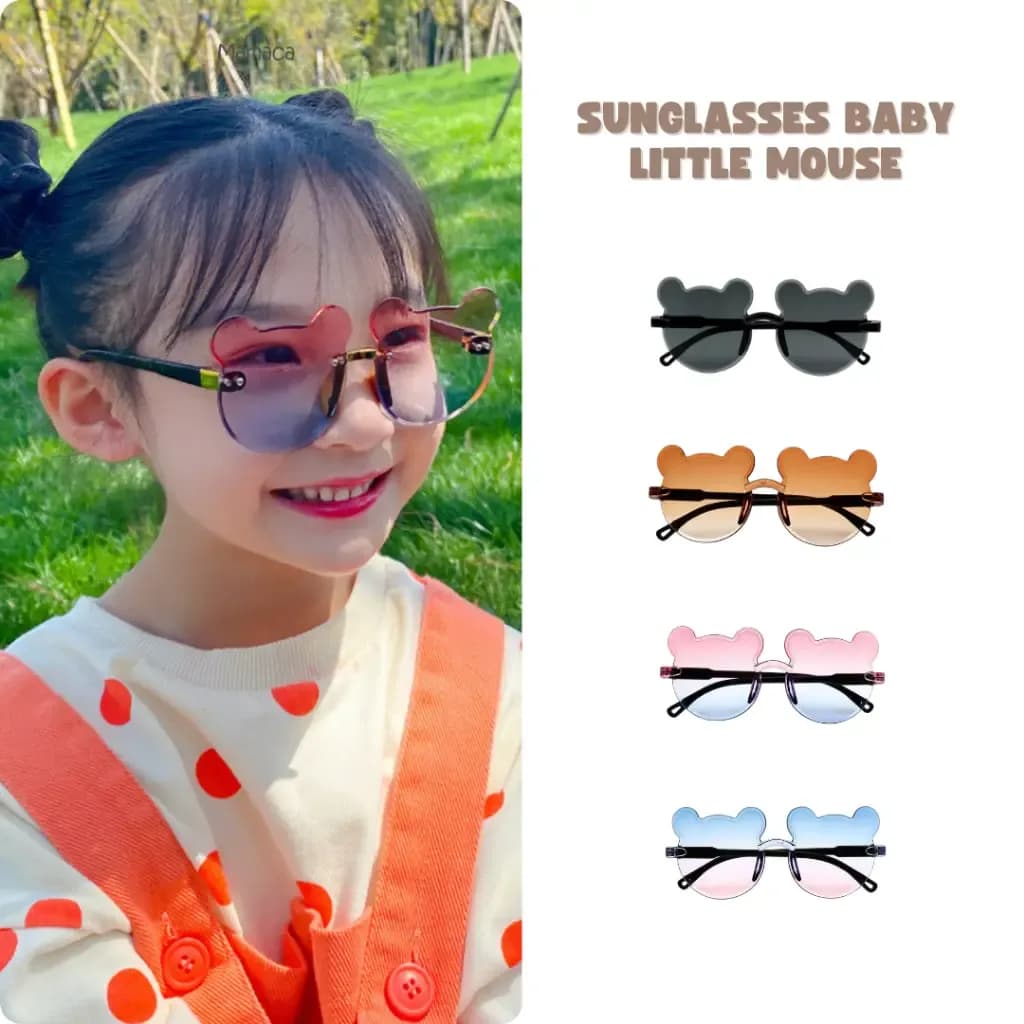 Mamaca Kacamata Bayi Anti UV Desain Little Mouse Sunglasses Anak 0-5 Tahun