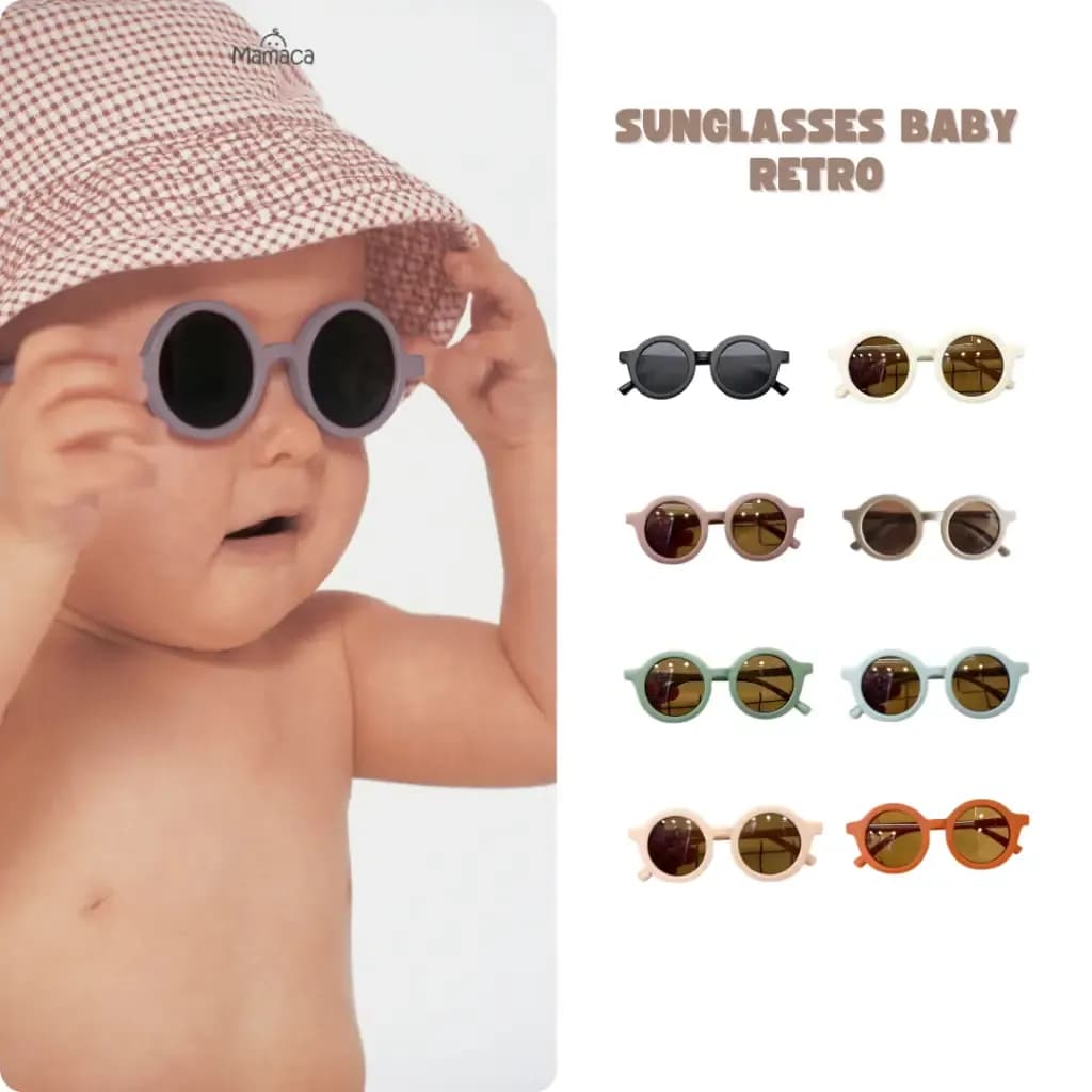 MAMACA Kacamata Bingkai Bulat UV Anti Ultraviolet Untuk Anak Laki-Laki Perempuan