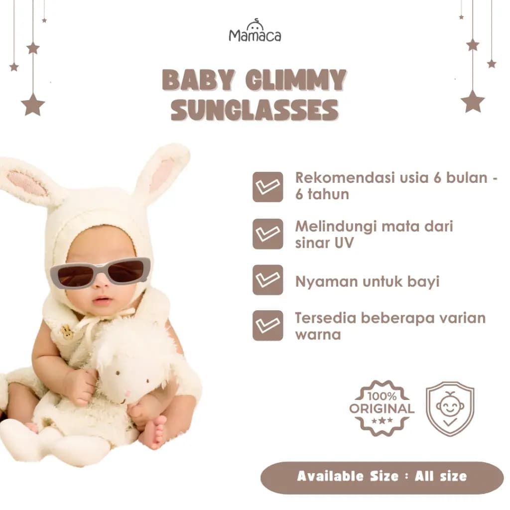 Mamaca Kacamata Hitam Anak Glimmy Gaya Retro Trendy Aksesoris Kids Sunglasses Kaca Mata Anti Uv