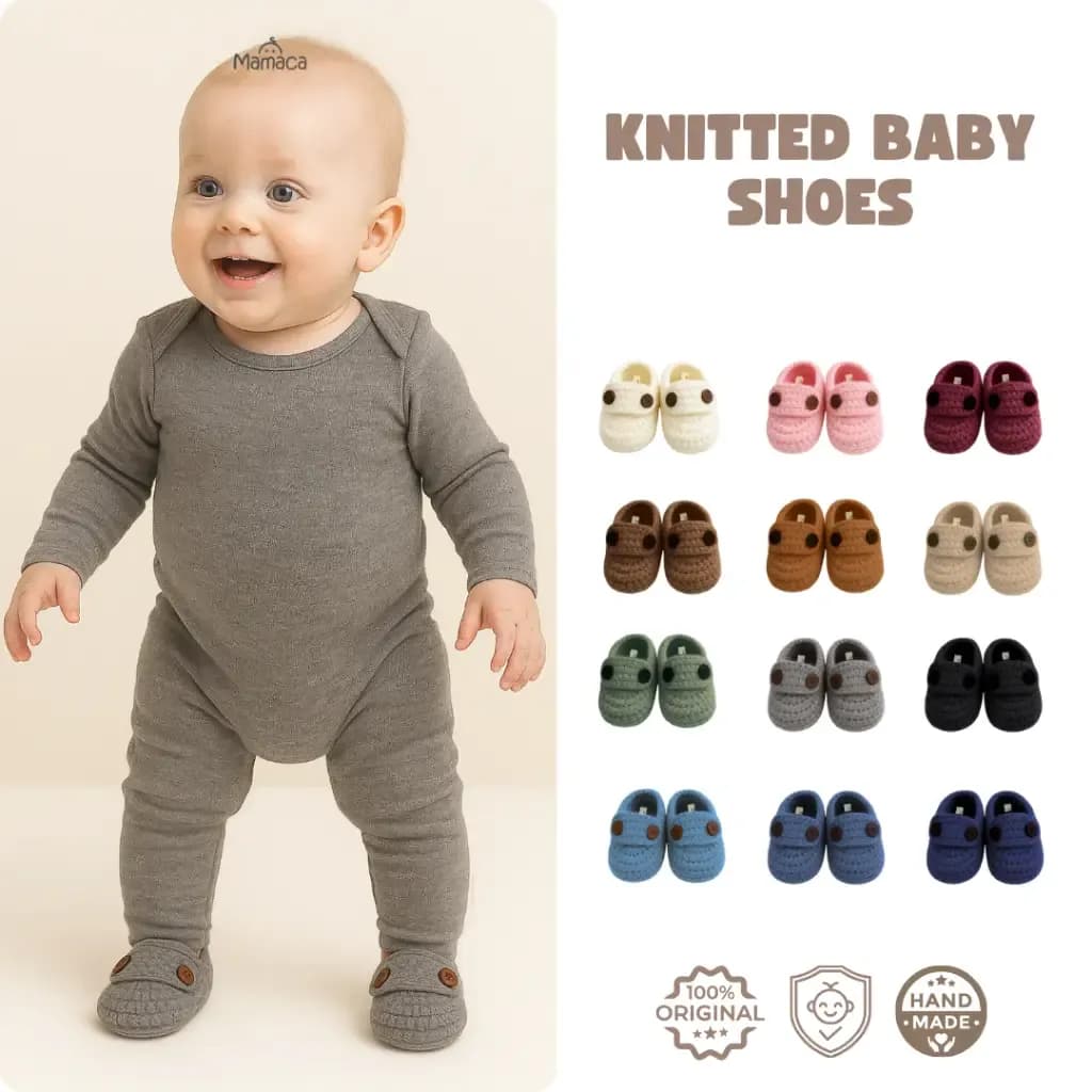 Mamaca Knitted Baby Shoes Sepatu Bayi Rajut Premium Lembut