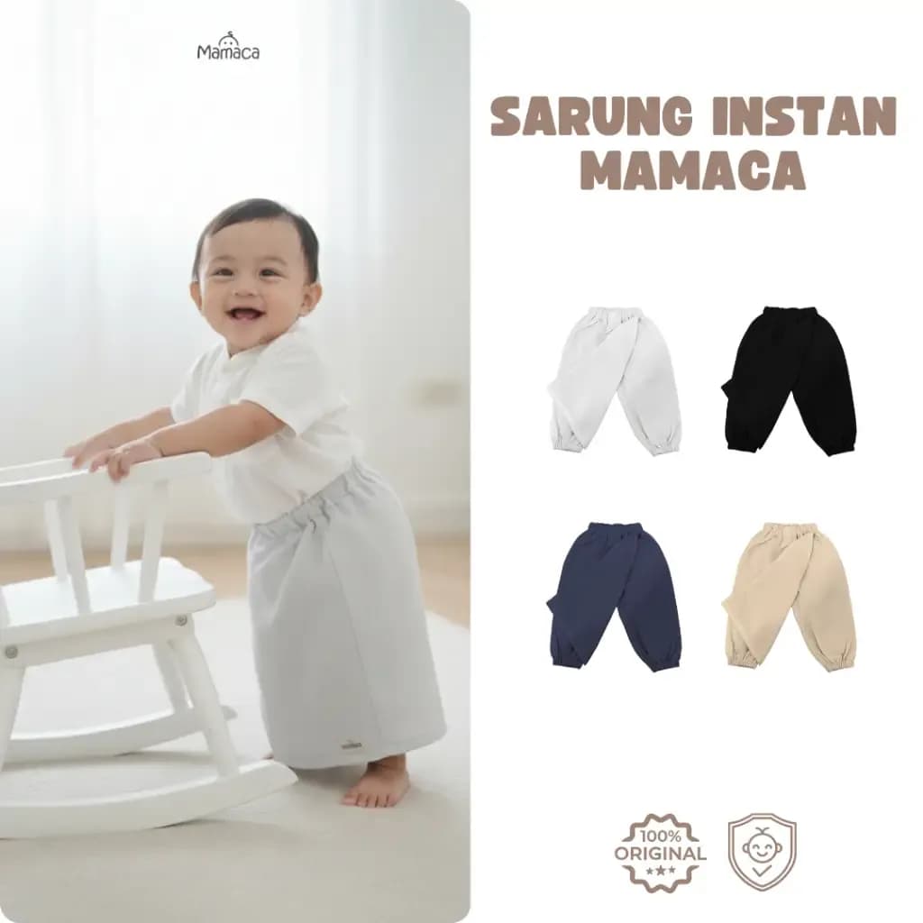 Mamaca Sarung Bayi Instan Linen Crinkle Lembut | Mudah Dipakai & Tidak Gerah