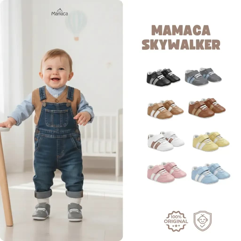 Mamaca Sepatu Bayi 0-12 Bulan Skywalker Sepatu Bayi Faux Leather Stylish & Nyaman