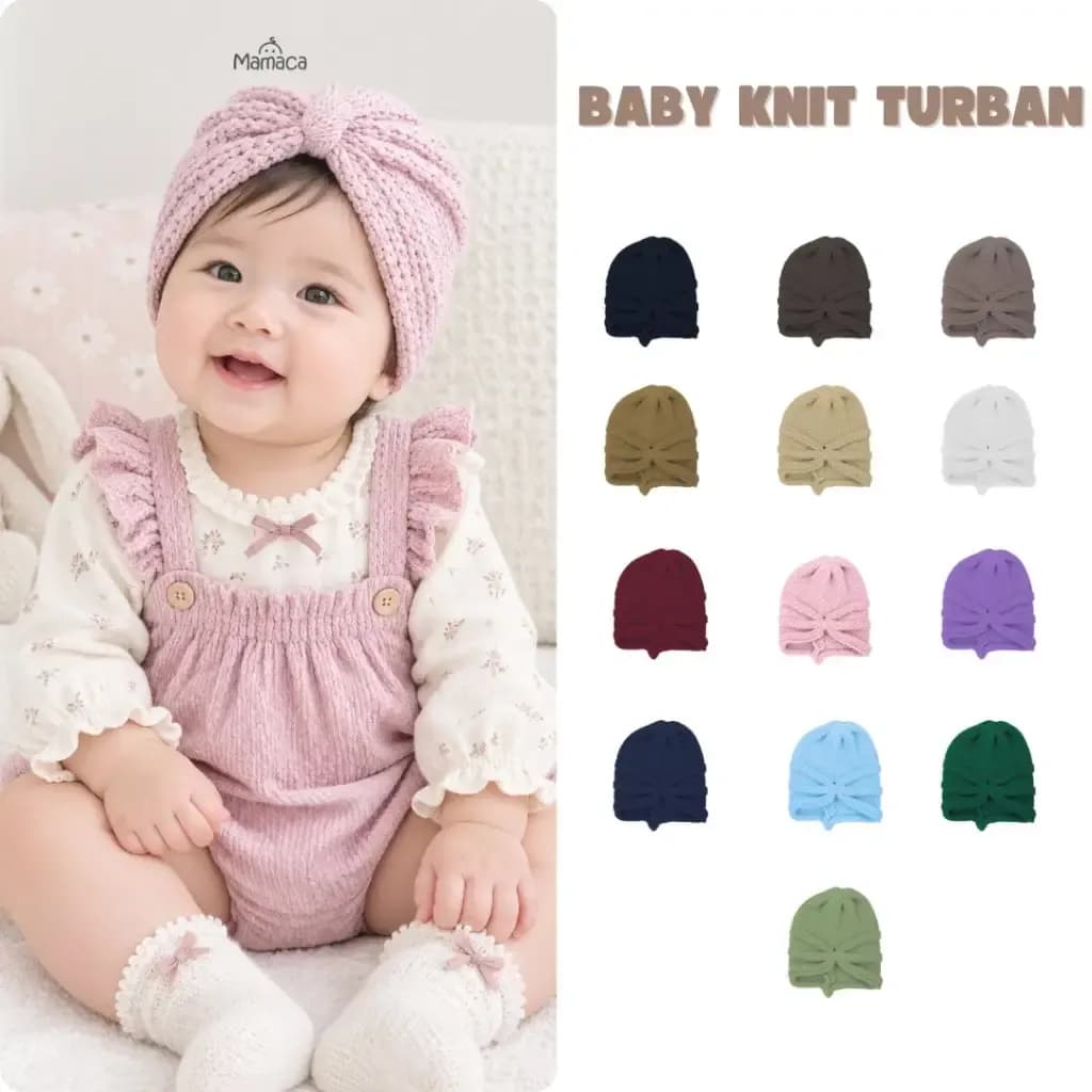 Mamaca Turban Bayi Rajut Knit Turban Bayi Perempuan